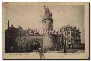 Old Postcard Mulhouse Haut Rhin Tower Bollwerk