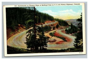 Vintage 1940's Postcard Switchbacks Berthoud Pass US 40 Victory Highway Colorado