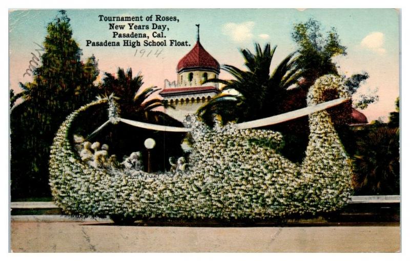 Pasadena High School Float, Tournament of Roses, New Years Day Postcard