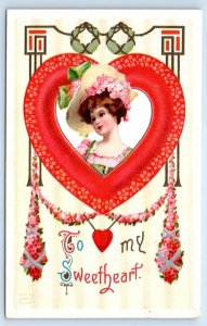 'To my Sweetheart' Valentine romance greeting Postcard