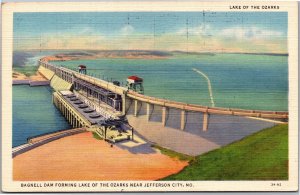 Postcard MO Bagnell Dam forming Lake of the Ozarks Near Jefferson City