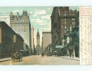 Pre-1907 early view - SHOPS ON BROAD STREET Philadelphia Pennsylvania PA n6548