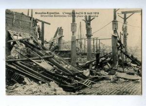 191150 BELGIUM BRUXELLES Exposition fire in 1910 postcard