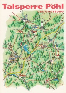 Talsperre Pohl Und Umbebung Plauen Aurach Greiz German Karte Map Postcard