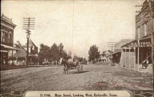 Kirbyville TX Main St. West c1910 Mailed to Elgin Texas Postcard