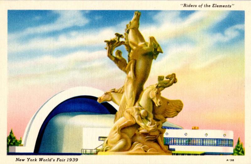 NY - New York World's Fair, 1939. Riders of the Elements Statue