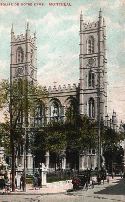 Eglise De Notre Dame Church Building Montreal Canada CAN Vintage Postcard 1909