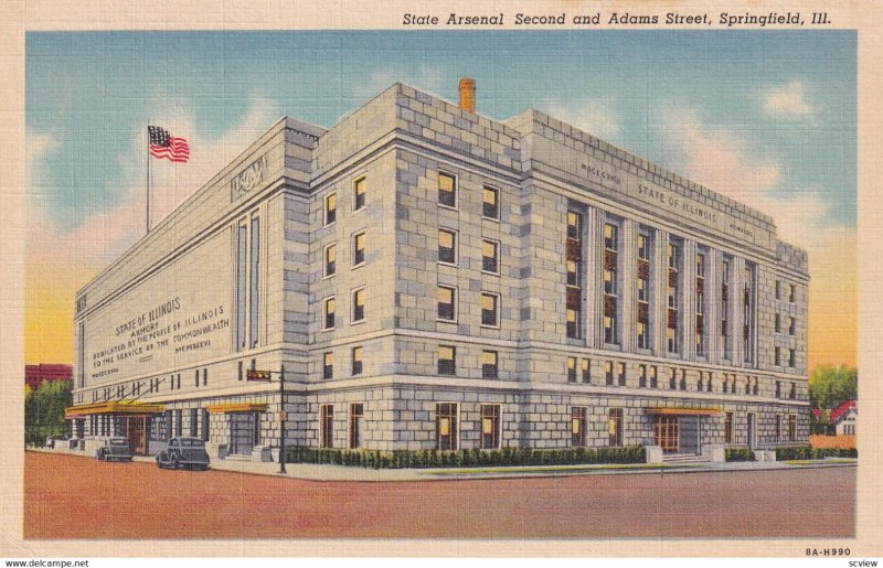 SPRINGFIELD, Illinois, 1930-1940s; State Arsenal Second And Adams Street