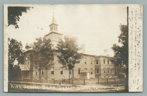 JERSEY SHORE PA HIGH SCHOOL ANTIQUE REAL PHOTO POSTCARD RPPC