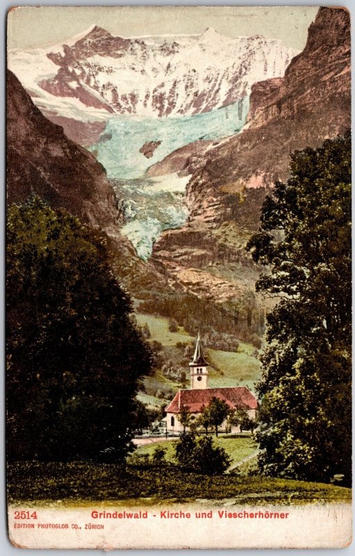 1937 Interlaken Und Die Jungfrau Switzerland Mountain Alps Posted Postcard