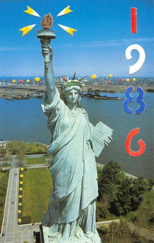 New York City Statue Of Liberty 1986 Hold To Light Vintage Postcard K38855