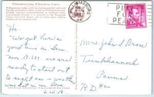Postcard - Williamsburg Lodge - Williamsburg, Virginia
