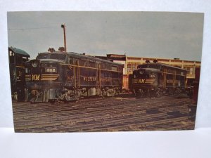 Railroad Postcard Western Maryland 301 302 Locomotive Steam Train Audio Visual