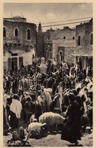 Postcard Bustling Market day Bethlehem Israel