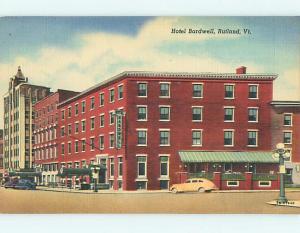 Unused Linen OLD CARS & BARDWELL HOTEL Rutland Vermont VT u7780