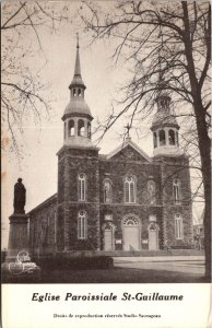 VINTAGE POSTCARD CHURCH (ELGLISE) PAROISSIALE AT ST. GUILLAUME IN QUEBEC CANADA
