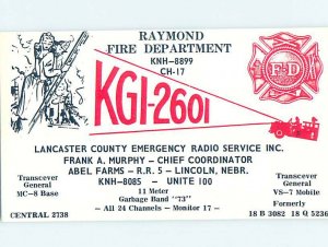 Pre-1980 RADIO CARD - CB HAM OR QSL Lincoln Nebraska NE AH0970