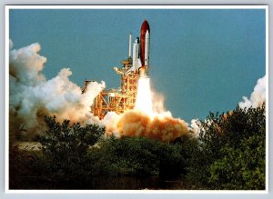 STS-9 From Space Shuttle Launch Pad 39A, Maiden Flight For Spacelab, Chrome Card