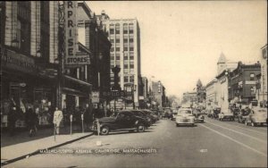 Cambridge Massachusetts MA Street Scene Drugstore c1940s Postcard