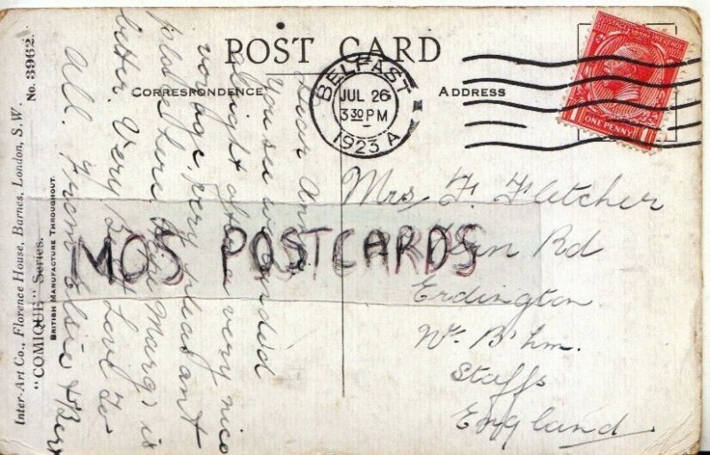 Genealogy Postcard - Fletcher - Fern Rd, Erdington, Nr B'ham, Staffs  Ref. R1134 