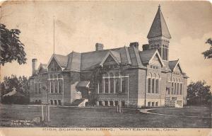 E6/ Waterville Ohio Postcard 1909 High School Building 