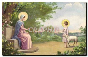 Postcard Old Virgin Christ