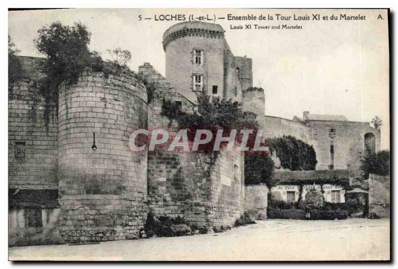 Old Postcard Loches L and L Set the Tower Louis XI and Gavel