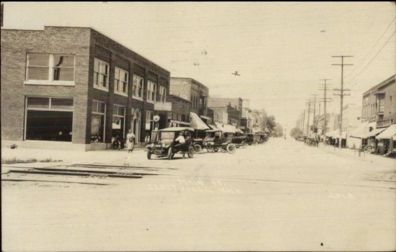 Scottville MI Main St. c1915 Real Photo Postcard United States