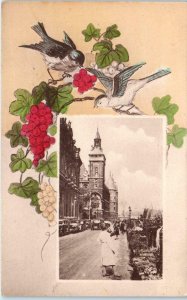 PARIS, FRANCE ~ Street Scene / Greeting - TRIBUNAL de COMMERCE c1910s Postcard
