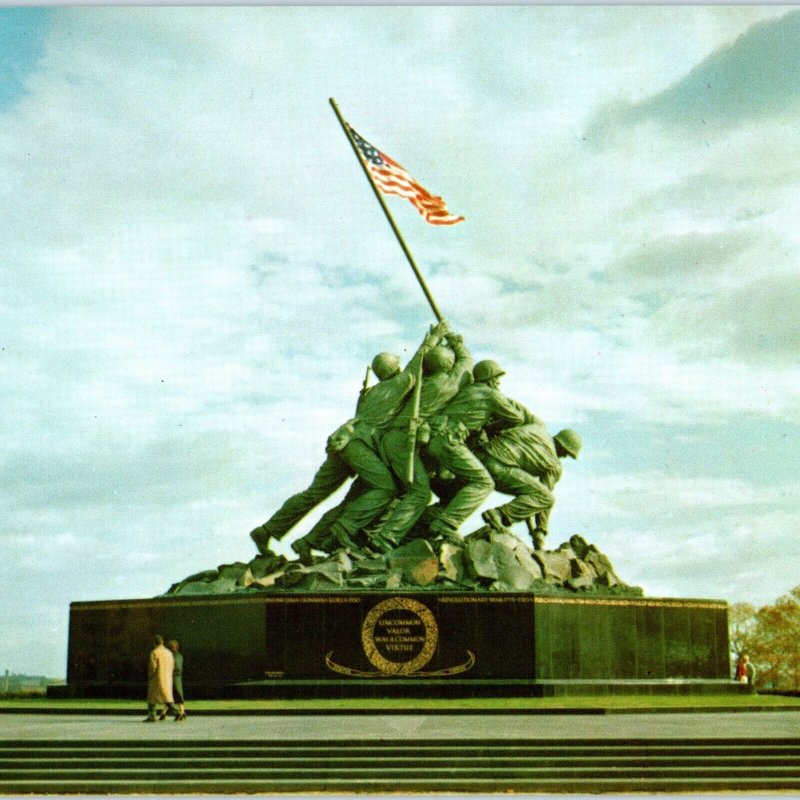 c1960s Washington DC US Marine Corps War Memorial Jumbo Postcard Kodachrome 5O