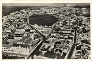 curacao, N.A, WILLEMSTAD, Aerial View (1956) Salas RPPC Postcard