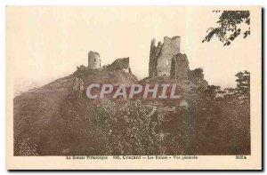 Old Postcard The picturesque Creuse Crozant ruins general view