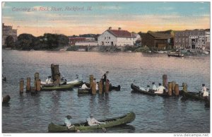 ROCKFORD, Illinois, PU-1911; Canoeing On Rock River