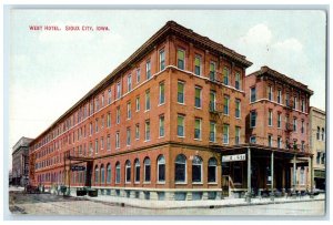 1910 Exterior View West Hotel Building Sioux City Iowa Vintage Unposted Postcard