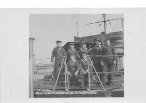 uk40072 guns crew hms nautilus real photo uk ship bateau war ship navy