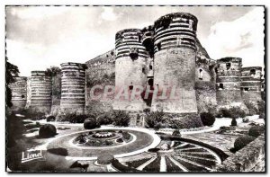 Angers - The castle and its tanks bloom - Old Postcard