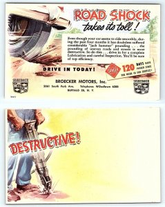 BUFFALO, New York NY ~ Car Advertising BROEKER MOTORS Studebaker Postcard