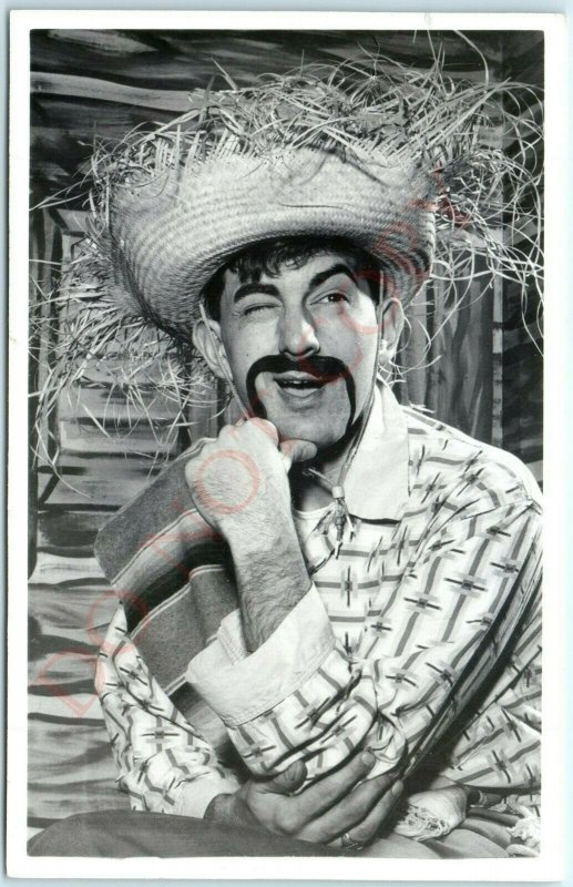 c1950s Unknown Mexican Stage / Movie Actor? RPPC Real Photo Postcard Mustache A5