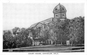 Chandler Oklahoma Court House Street View Antique Postcard K21263