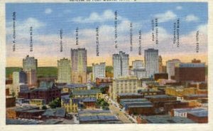 Skyline of Fort Worth - Texas TX Postcard