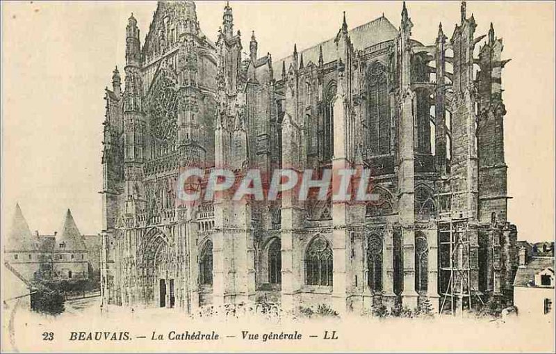 Old Postcard Beauvais Cathedral General view