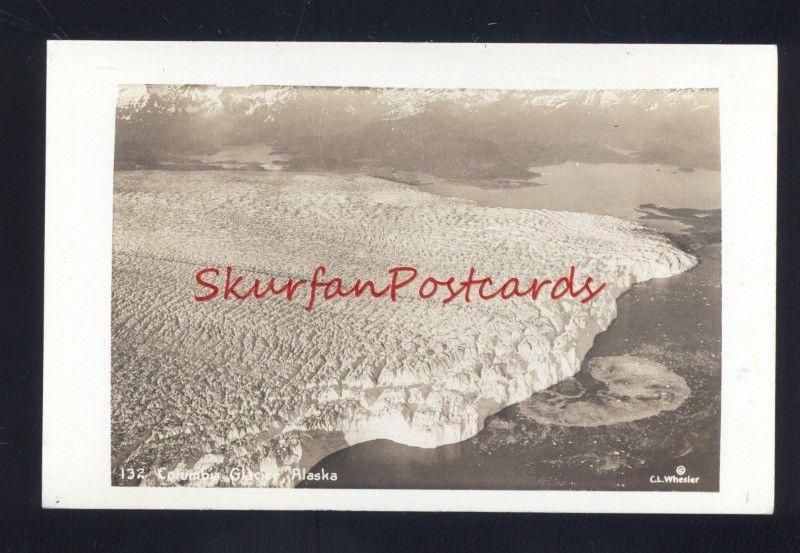 COLUMBIA GLACIER ALASKA VINTAGE C.C. WHEELER REAL PHOTO POSTCARD