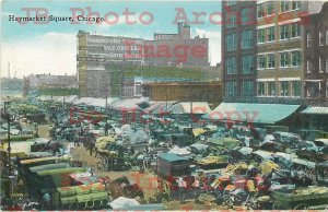 5 Postcards, Chicago Illinois, Haymarket Square Scenes