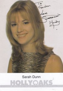 Sarah Dunn Hollyoaks TV Show Cast Card Official Hand Signed Photo