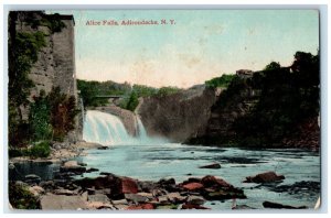 1912 Alice Falls River Lake Adirondacks Mountains New York NY Vintage Postcard