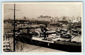 RPPC  BUENOS AIRES, ARGENTINA South America ~ Partial View PORT HARBOR  Postcard