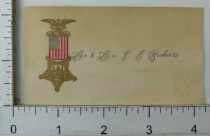 1870's Victorian Card Civil War GAR 1st Mass. P38