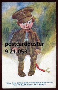 h787 - BRITISH MILITARY Postcard 1910s Humor Boy Soldier. Terrier Series