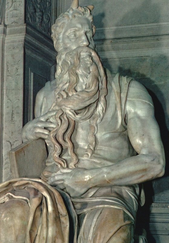 Postcard Moses Sculpture By Michelangelo Buonarroti Italian Artist Rome Italy