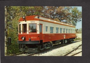 OH Ohio Railroad Museum Worthington Columbus Trolley Car IL Postcard